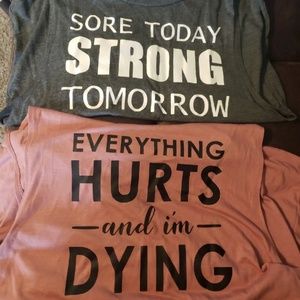 2 custom Etsy workout tanks Size 2XL